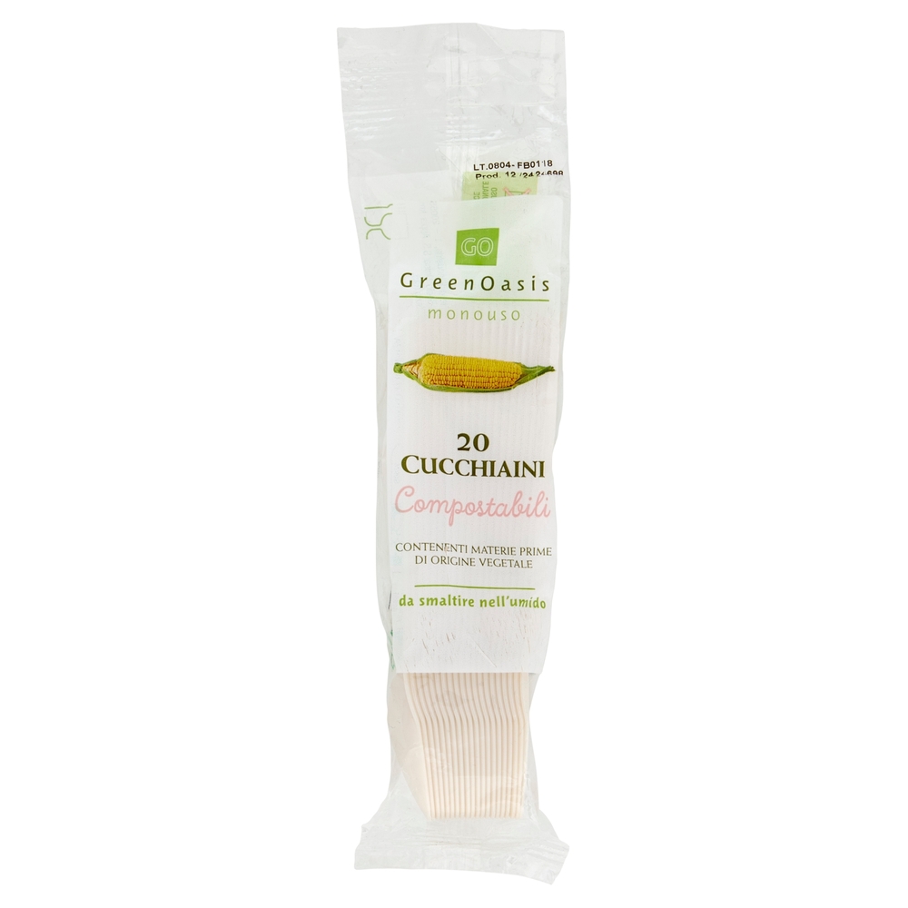 20 Cucchiaini Compostabili Green Oasis